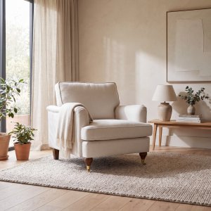 Lenestol i beige stoff - Howard Watford Deluxe
