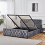 Sengeramme i gr� fl�yel 180 x 200 cm - Dubai