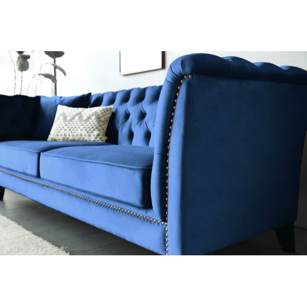 Sofa 3-seter Chesterfield Bl� - Milton
