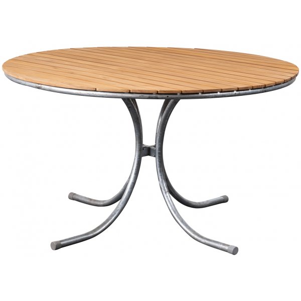 Mllan bord rundt 110 cm - Teak / Galvanisert stl