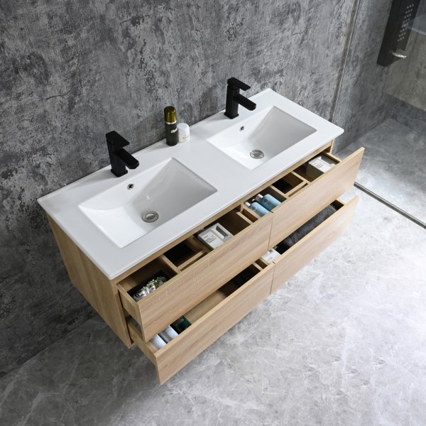 Baderomsmbler Honolulu 120 cm - Tre + 2.00 x Baderomskrok