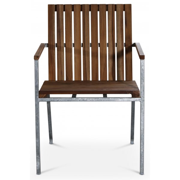 Alva spisestol - Teak / Galvanisert st�l