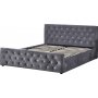 Sengeramme med oppbevaring 160 x 200 cm - Gr� fl�yel - Dubai
