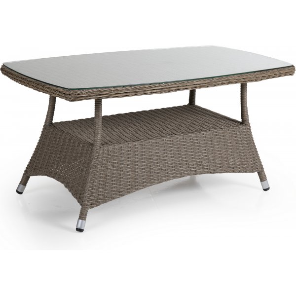 Baskemölle utendørs sofagruppe; Hjørnesofa med bord i naturrotting Baskemölle utendørs sofagruppe; Hjørnesofa med bord i naturrotting