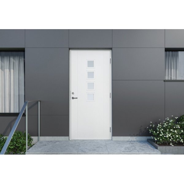 Lillestrøm Ytterdør med glass - klarglass + Karmskruepakke Lillestrøm Ytterdør med glass - klarglass + Karmskruepakke