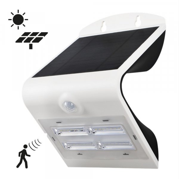 Solcelledrevet lyskaster med sensor