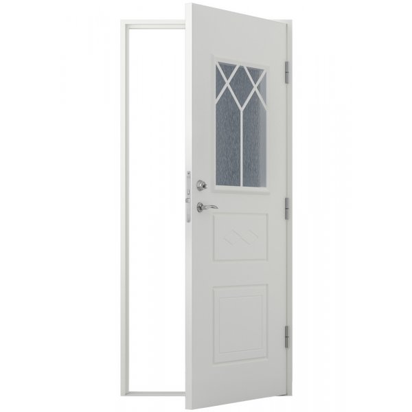 Mary ytterdør med vindu + Håndtakspakke Mary ytterdør med vindu + Håndtakspakke