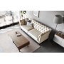 Chesterfield 3-seters sofa 210 cm beige fl�yel
