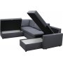 U-formet sovesofa Dream med oppbevaring - 299 cm - m�rkegr�