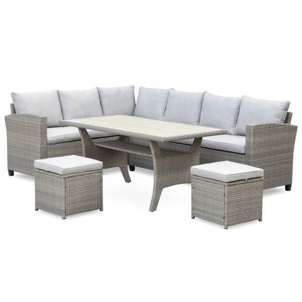 Stor utegruppe med rottingbord og to krakker - Nature Stor utegruppe med rottingbord og to krakker - Nature