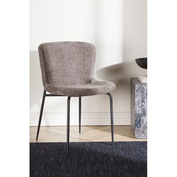 Modesto spisestol - Brun boucle