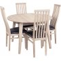 Spisebord Genova uttrekkbart �110-160x110 cm hvitvasket eik