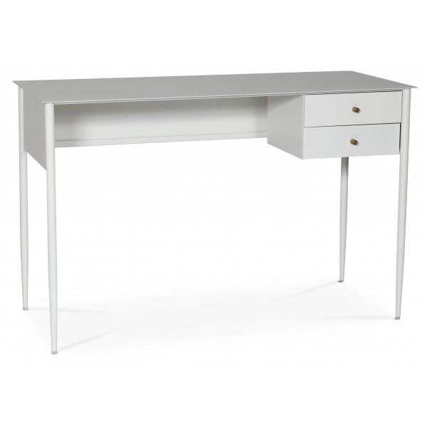 Flash-skrivebord 120x50 cm - Hvit / Messing
