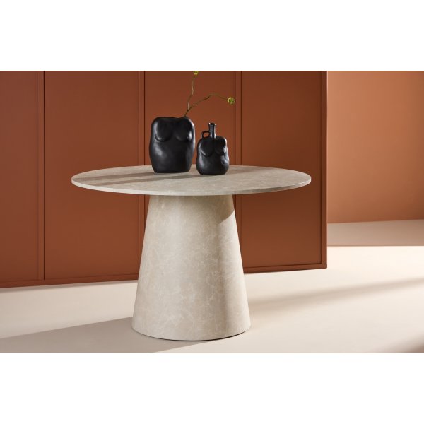 Spisebord Ø120 cm - Beige marmor - Lanzo Spisebord Ø120 cm - Beige marmor - Lanzo