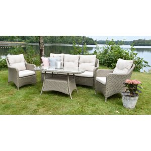 Hällestrand loungegruppe i kunstrotting - Naturfarget Hällestrand loungegruppe i kunstrotting - Naturfarget