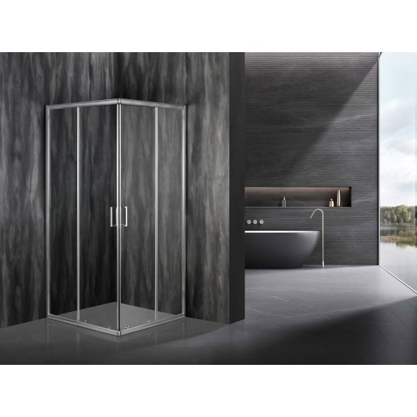 Dusjkabinett 90x90 Nordamist Vero - 185 cm høyt med skyvedører og klart glass Dusjkabinett 90x90 Nordamist Vero - 185 cm høyt med skyvedører og klart glass