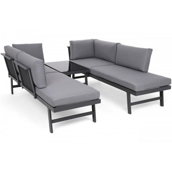 Modulsofa Porto med bord - Gr�/m�rkegr�
