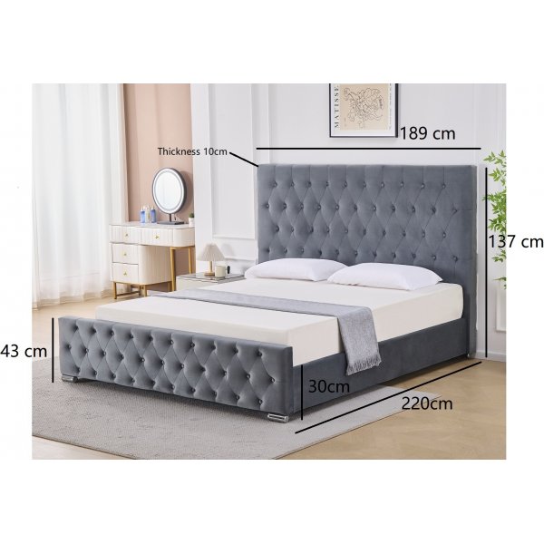 Sengeramme med hodegavl 180 x 200 cm - Gr�
