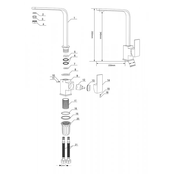 Kjkkenkran Daisy - Krom