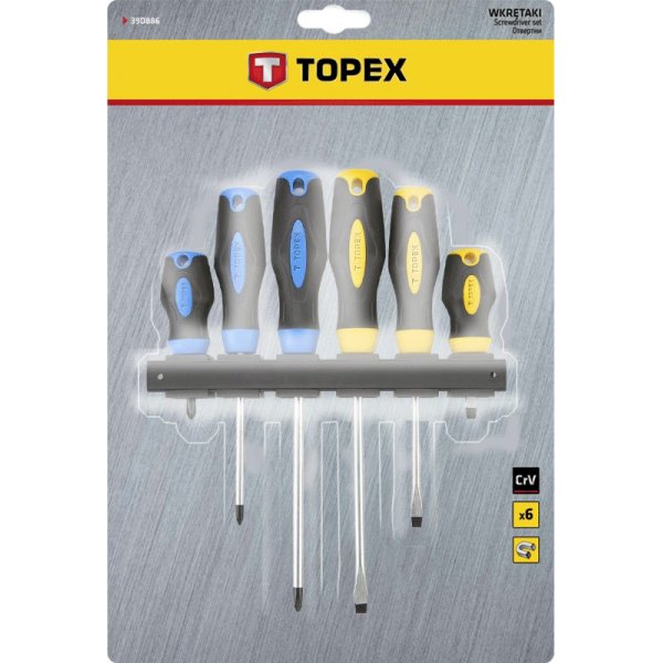 Skrutrekkersett, 6 deler (gul og blå) Skrutrekkersett, 6 deler (gul og blå)