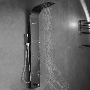 Zoey dusjpanel - svart speilblank rustfritt stål Zoey dusjpanel - svart speilblank rustfritt stål