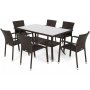 Spisegruppe Sumba bord + 6 stoler - Brun