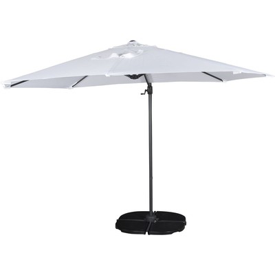 Lerhaga parasoll 3m  Svart/hvit