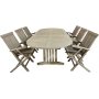Salt ovalt spisebord i teak 180-240 cm butterfly - Gr teak