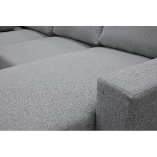 U-formet sofa med oppbevaring 367 cm grå U-formet sofa med oppbevaring 367 cm grå