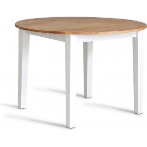 Spisebord Dal�n rundt �110 cm - hvit og oljet eik