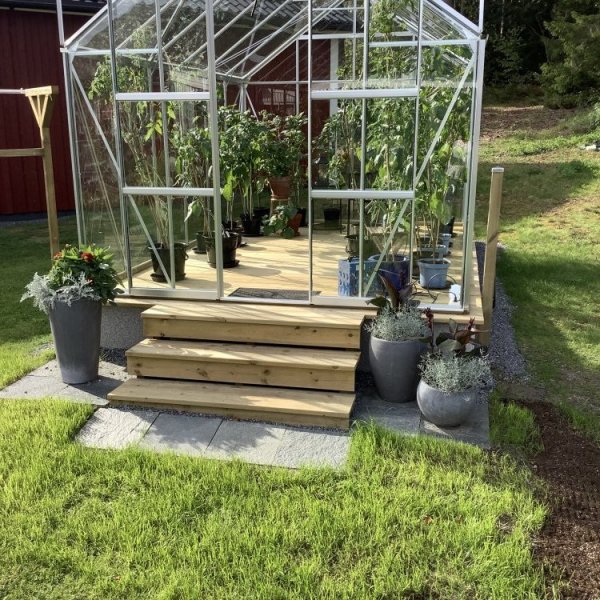 Drivhus Neptunus - 9,6 m² + Drivhusbord Drivhus Neptunus - 9,6 m² + Drivhusbord