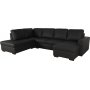 Solna U-sofa i svart PU A3D Solna U-sofa i svart PU A3D