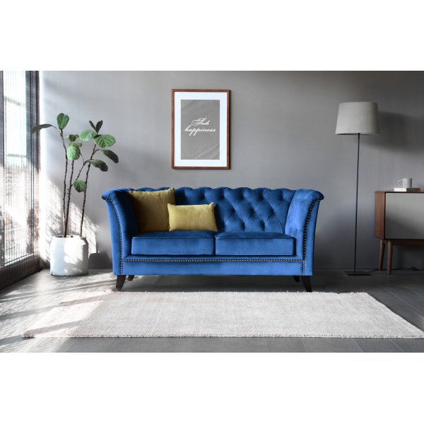 Sofa 2-seter Chesterfield bl� - Milton