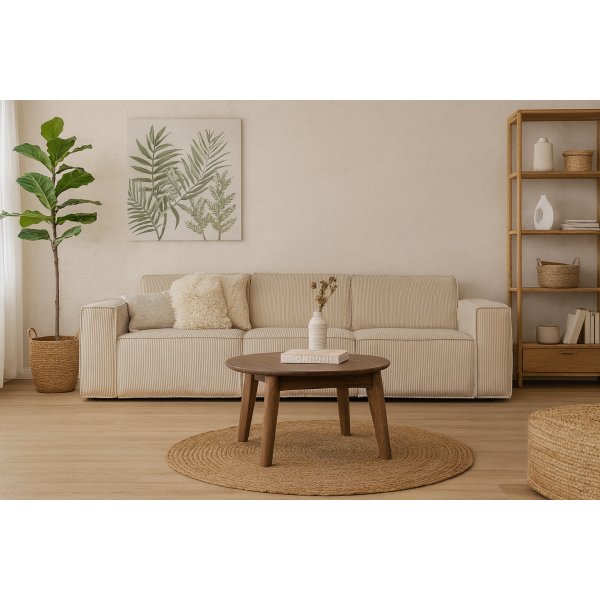Kordfl�yelssofa 310 cm Beige
