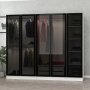 Cavolo garderobeskap 225x52x210 cm - Hvit/svart