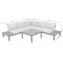 Hjrnesofa Burgos med bord - Gr/lysegr
