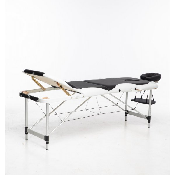 Massasjebord med metallben - 3 soner - Svart/Hvit