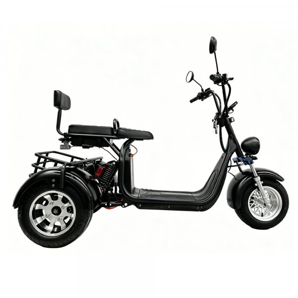 Elscooter Trehjulssykkel - Svart 2000W + L�s kjede