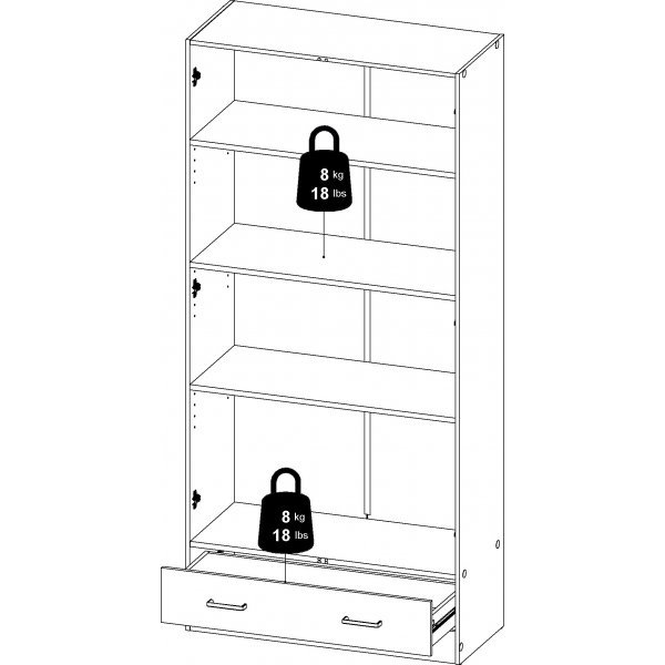 Hvit Space-garderobe, 80 cm bred og 170,5 cm høy Hvit Space-garderobe, 80 cm bred og 170,5 cm høy