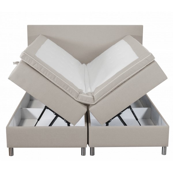 Seng med oppbevaring beige boksseng 180x200 cm Seng med oppbevaring beige boksseng 180x200 cm