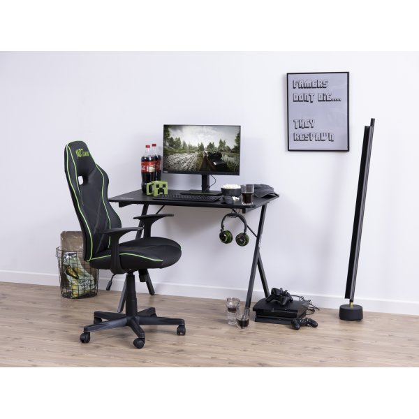 Vayne svart gamingstol med grønne detaljer Vayne svart gamingstol med grønne detaljer
