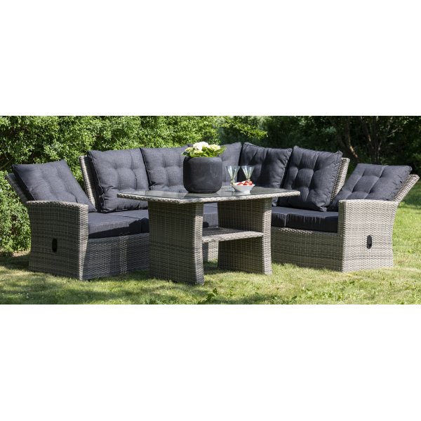 Orlando utembelgruppe med hy rygg (justerbar) - Gr kunstrotting