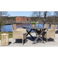 Scottsdale utespisegruppe med 4 stk lenestoler og spisebord 150 cm - Natur Scottsdale utespisegruppe med 4 stk lenestoler og spisebord 150 cm - Natur