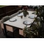 Spisegruppe 6 stoler + bord 215 cm + gr�/svart utend�rs spisegruppe + M�belpleie