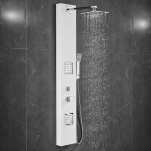 Amber dusjpanel - hvitt rustfritt stl