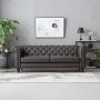 Sofa Chesterfield 3-seter 219 cm - m�rkebrun PU