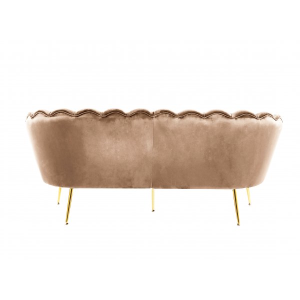 Sofa 3-seter i m�rk beige fl�yel/messing - Kingsley