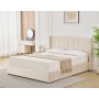 Sengeramme med oppbevaring inkludert hodegavl 160 x 200 cm beige - Bianca