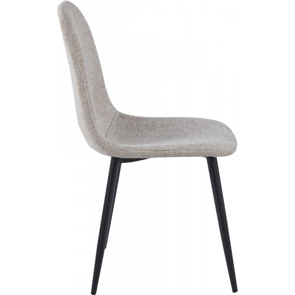 Stol i beige stoff med svarte ben - Carisma