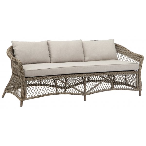 Menton utendørs sofasett - Bord, lenestoler og 3-seters sofa Menton utendørs sofasett - Bord, lenestoler og 3-seters sofa